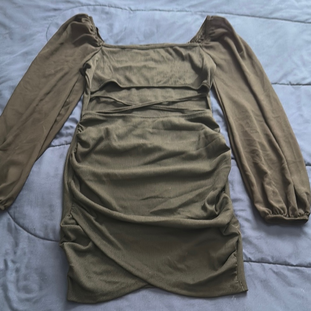 Elegant Olive Green Dress